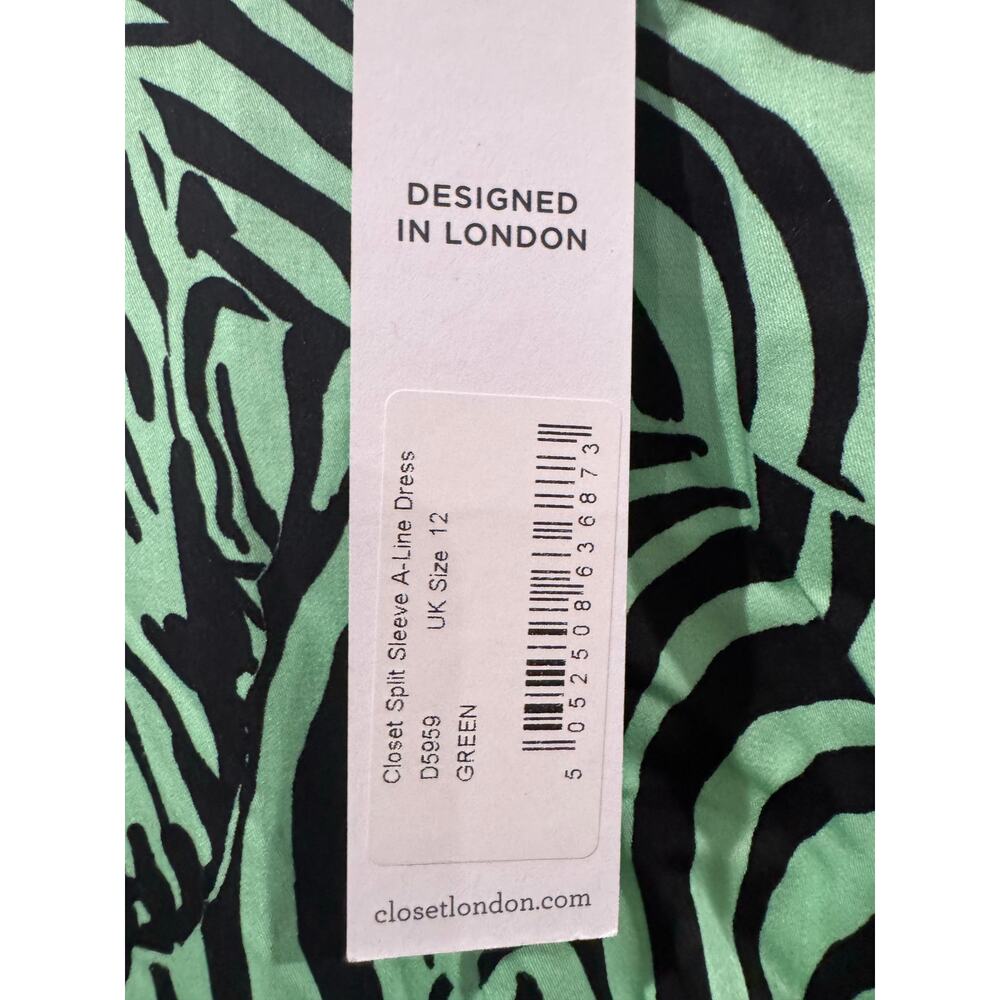Closet Split Sleeve Animal Print Dress NEW US 8 - Picture 6 of 8